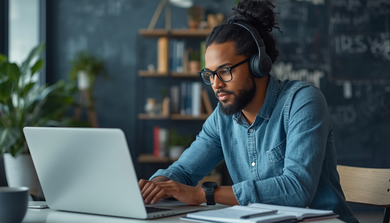 Freelancer working productively with organized schedule
